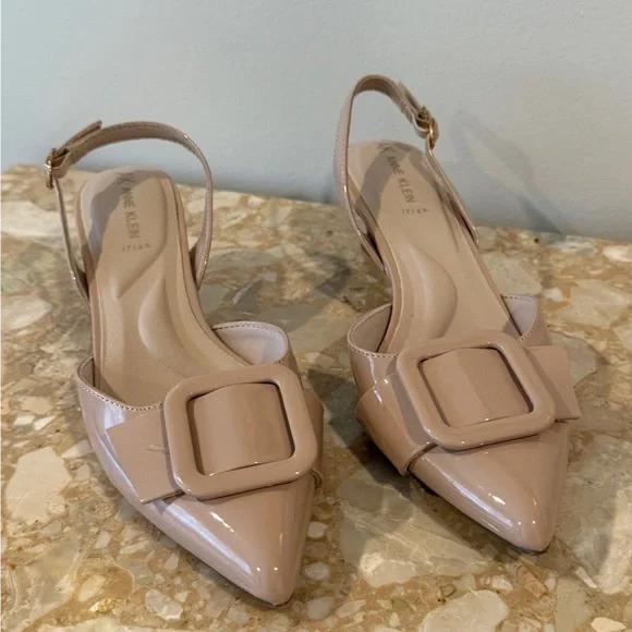 Anne Klein Women's Nude Pointed Slingback - Kitten heel - Picture 1 of 3